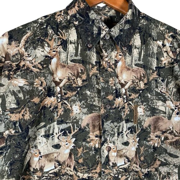 North River Outfitters Shirt Men’s M Camo Button Down L/S Deer Buck Hunting - Picture 1 of 11